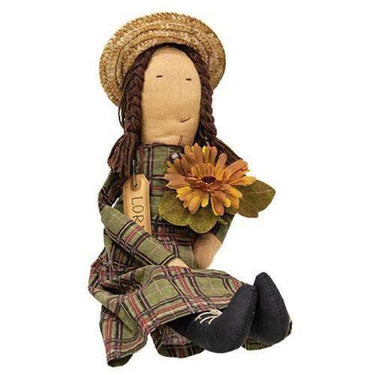 Lori Doll with braided, brown yarn hair - The Fox Decor